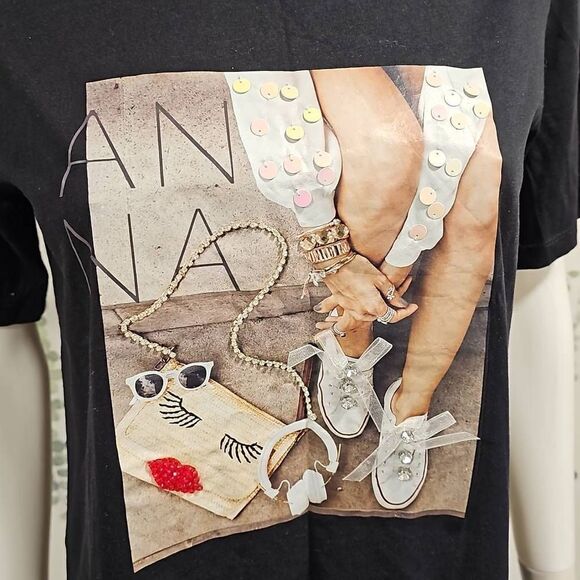 NWOT PEPPER and Mint Rhinestone Graphic tee Size M - Picture 3 of 11